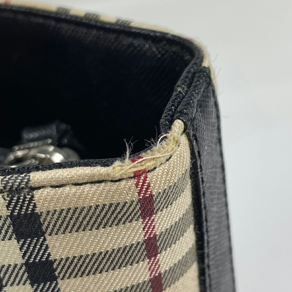 Burberry Check Pattern Canvas Bucket Tote Shoulde… - image 3